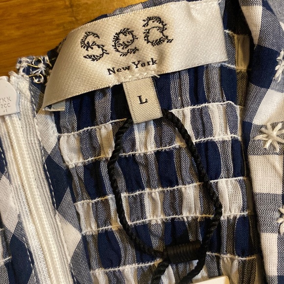 Sea New York Gina Blue and White Gingham Maxi Dress - Picture 11 of 12